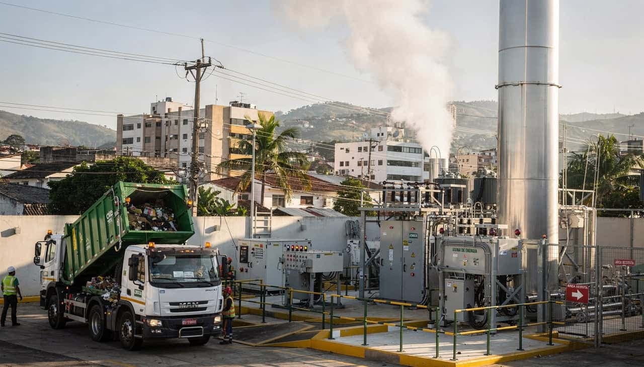 Quando o lixo vira energia, a cidade ganha eficiência e sustentabilidade - (Imagem gerada por inteligência artificial-ChatGPT/Olhar Digital)