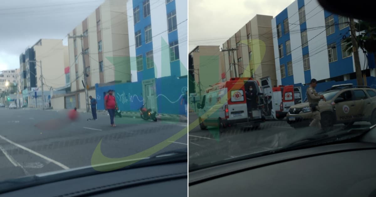Motocicletas envolvidas em acidente no bairro de Amaralina, Salvador
