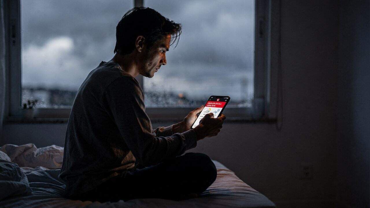 Previsão do tempo tornou-se ferramenta diária de sobrevivência urbana - Imagem criada por inteligência artificial (ChatGPT / Olhar Digital)