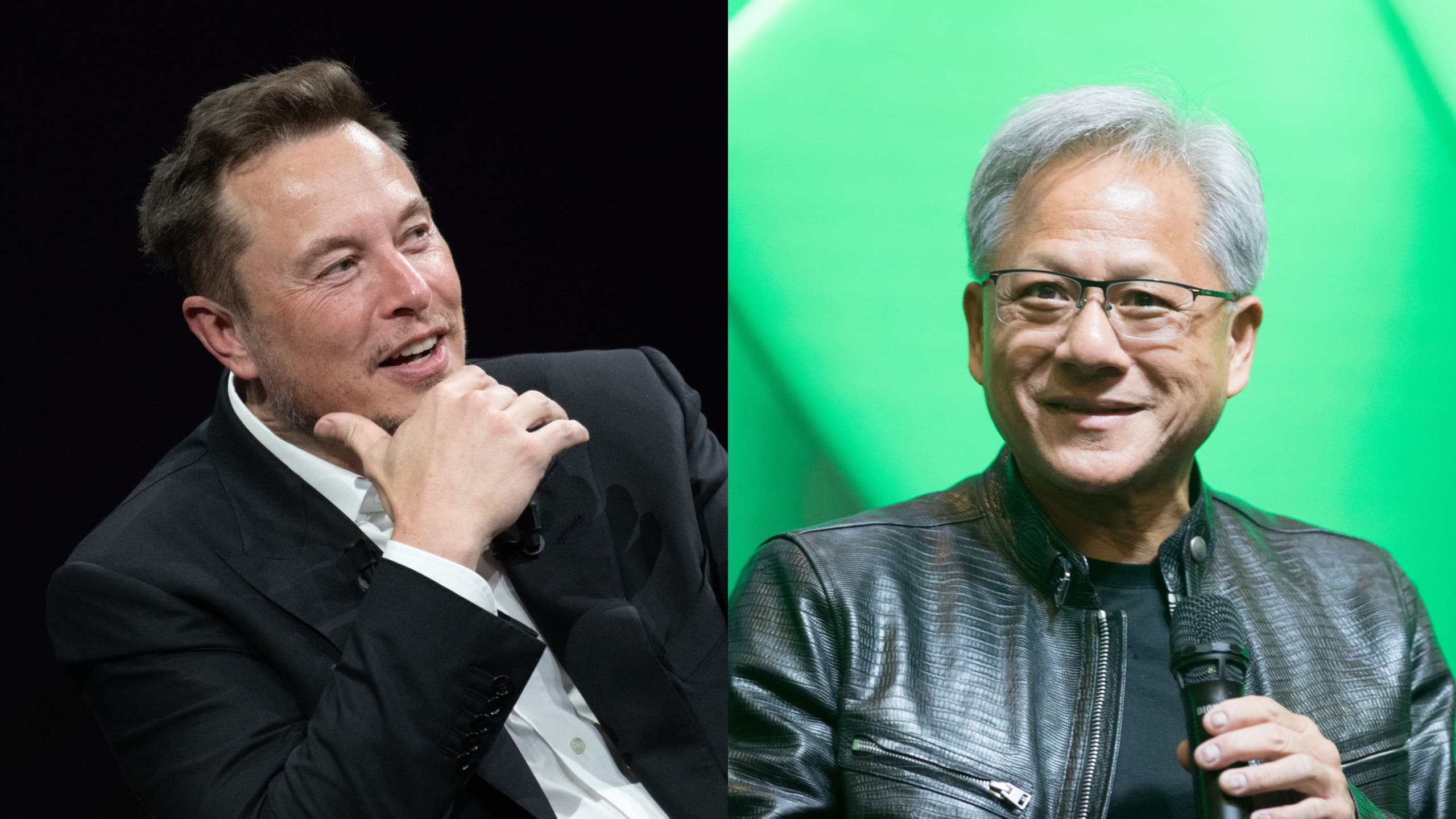 Elon Musk e o CEO da Nvidia, Jensen Huang (Imagem: Frederic Legrand - COMEO e jamesonwu1972/Shutterstock)