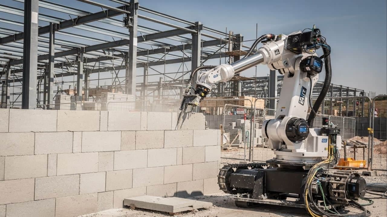 Robôs pedreiros aceleram obras, reduzem desperdícios e aumentam segurança na construção - Imagem criada por inteligência artificial (ChatGPT / Olhar Digital)