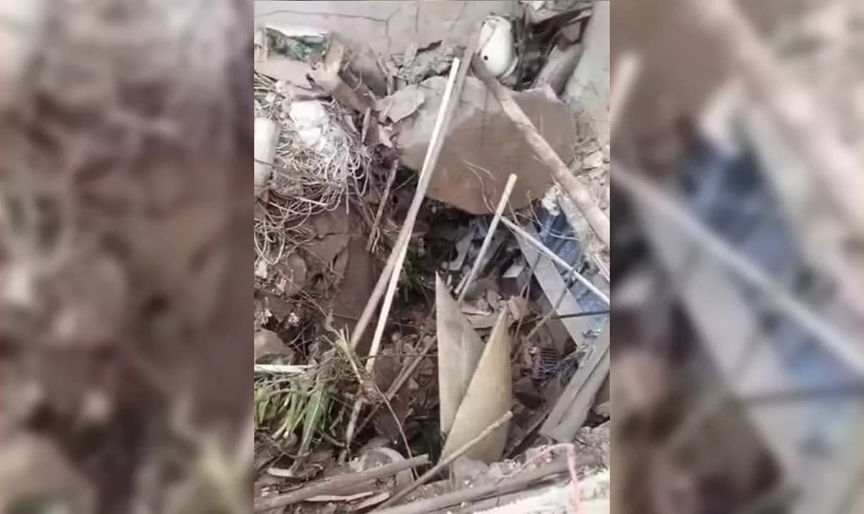 Parte de prédio desaba em bairro de Salvador e moradores ficam sem energia.