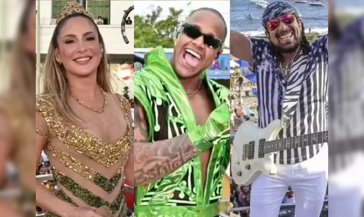 Claudia Leitte, Léo Santana e Bell Marques. Fotos: Arquivo Ibahia