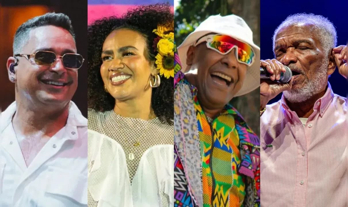 Xanddy Harmonia, Mariene de Castro, Márcio Victor e Nelson Rufino. Fotos: Divulgação e Cleidson BK