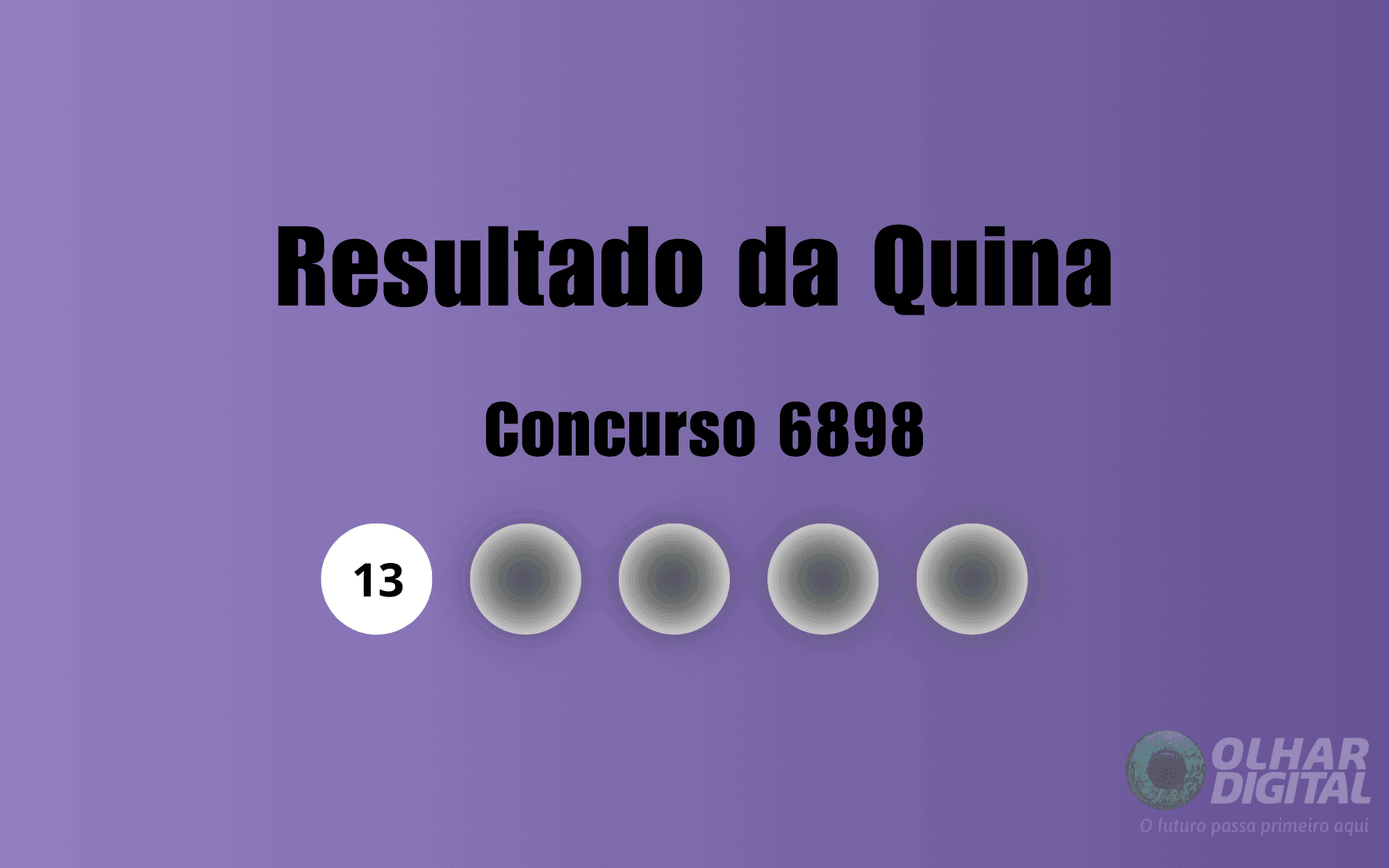 Veja na matéria os números sorteados do concurso 6898 da Quina (Imagem: Olhar Digital)