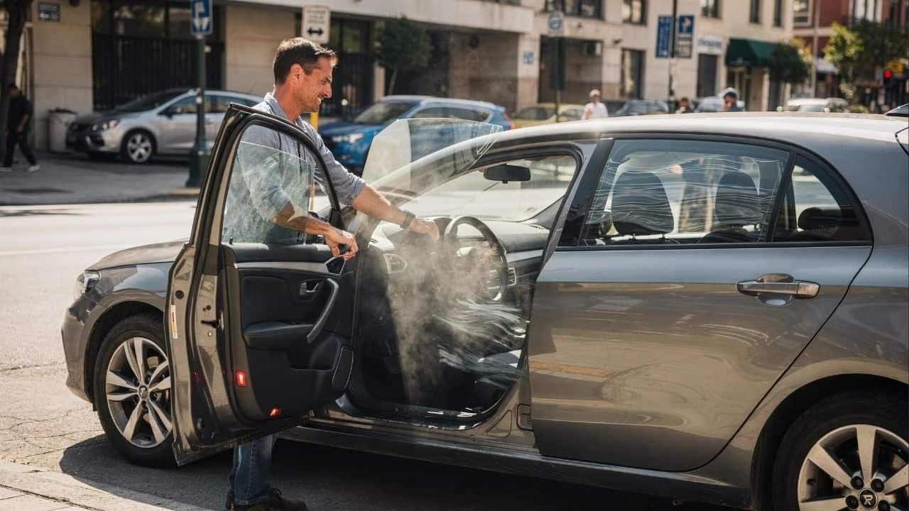Técnica simples usa física do ar para resfriar carro rapidamente – Imagem gerada por inteligência artificial. (ChatGPT/Olhar Digital)