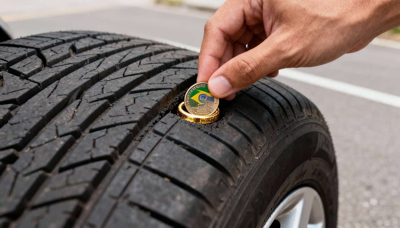 Código de Trânsito Brasileiro estabelece que é proibido circular com pneus cuja profundidade dos sulcos seja inferior a 1,6 mm