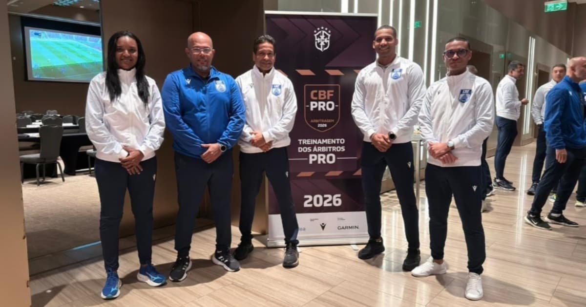 Árbitros baianos em treinamento da CBF no Rio de Janeiro