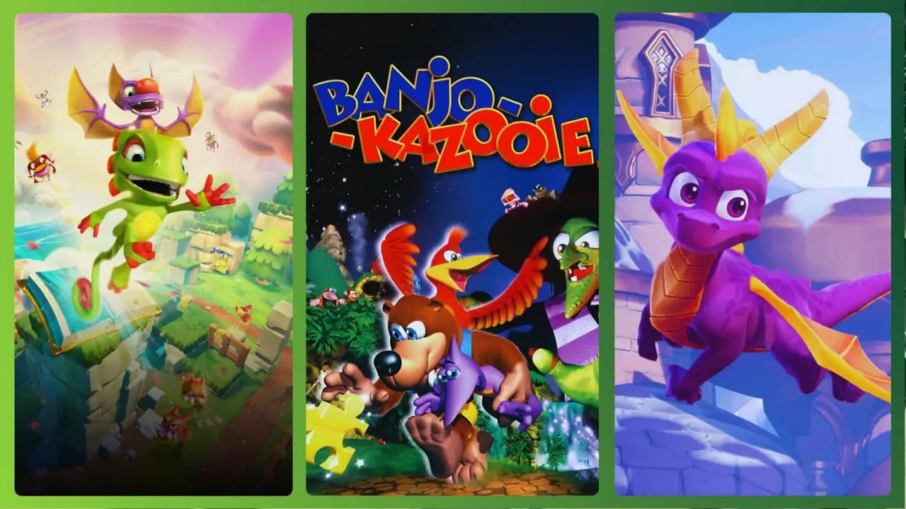 Games collectathon: Yooka-Replaylee, Banjo-Kazooie e Spyro (divulgação)