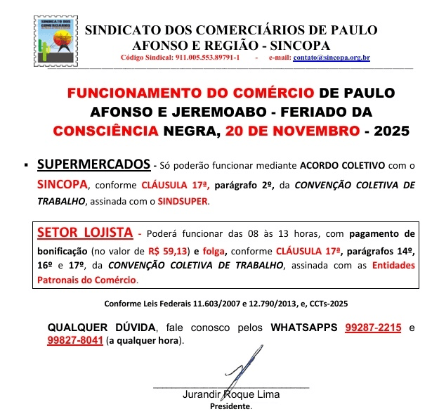 Crédito: SINCOPA