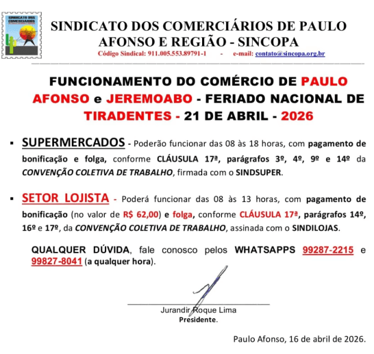 Imagem: SINCOPA