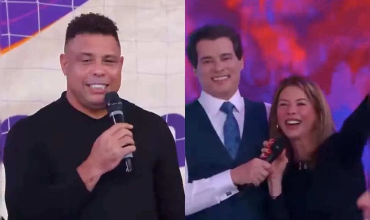 Ronaldo Fenômeno pegou Patrícia Abravanel de surpresa ao pedir emprego ao vivo no Teleton.