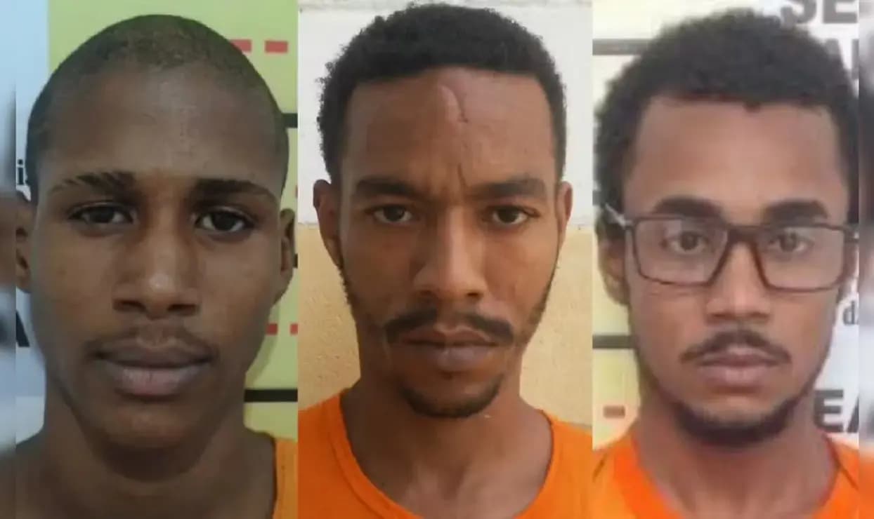 Fugitivos foram identificados como Daniel Costa Lima, Lucas Conceição dos Santose Paulo Ricardo Santos da Silva.