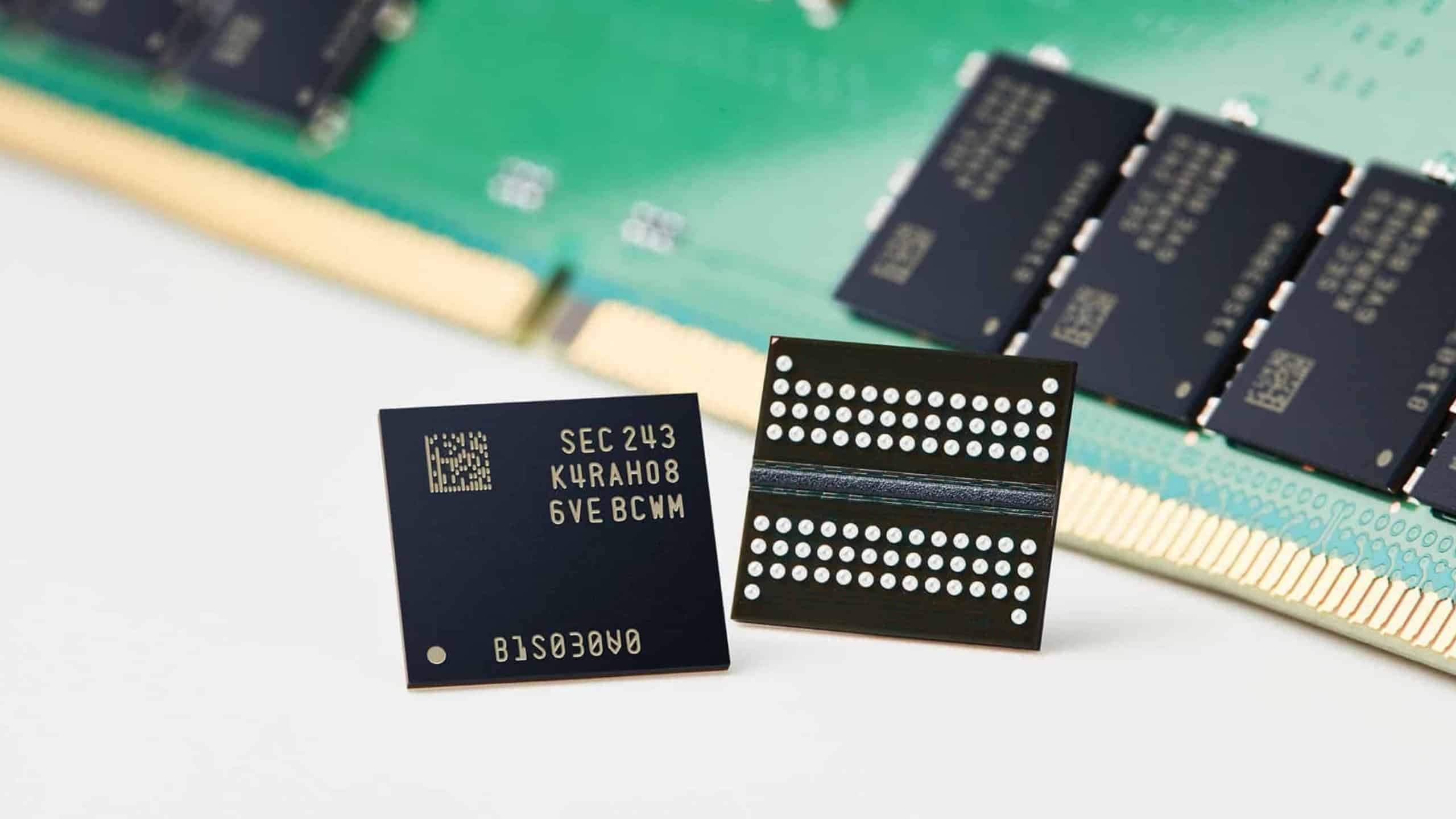 Os chips de memória DRAM também vem sendo afetados com a alta demanda do mercado (Imagem: divulgação/Samsung)