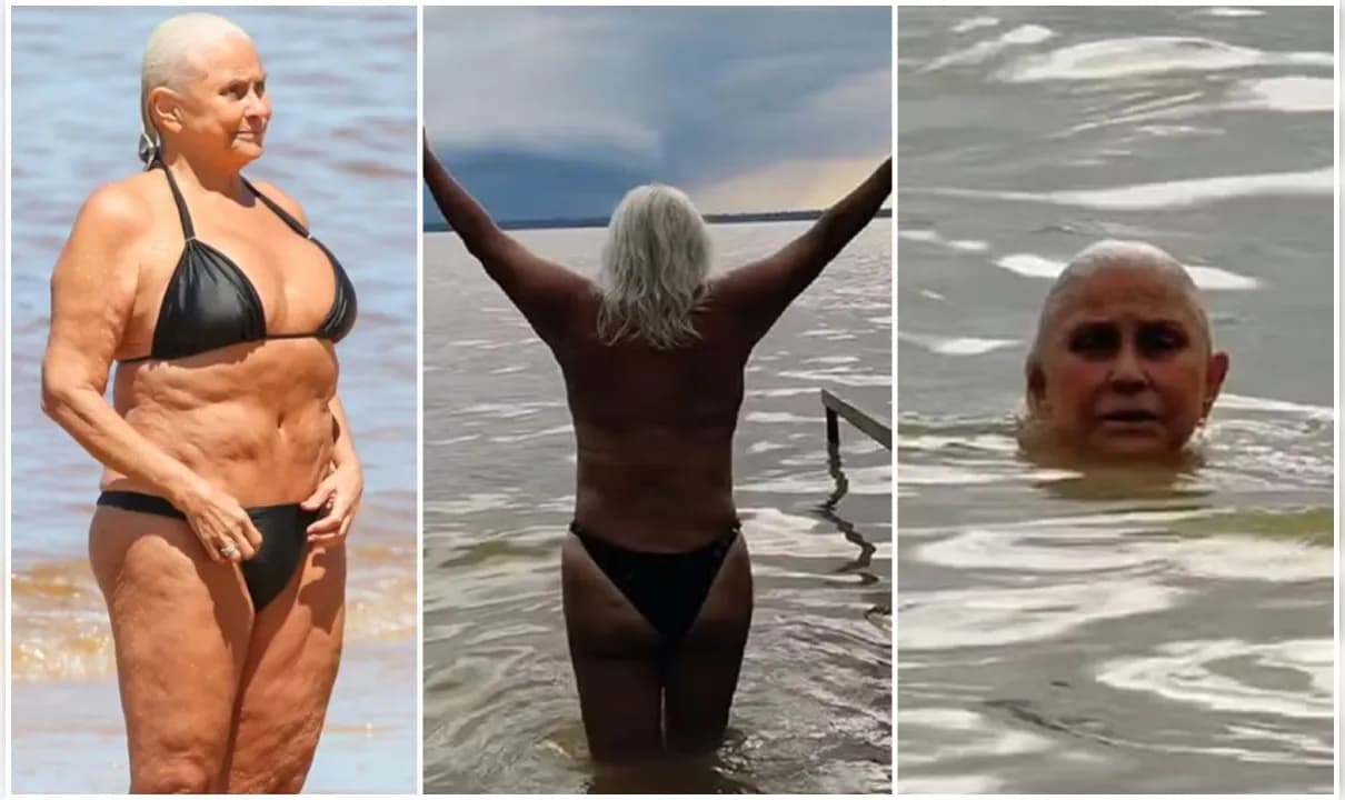 Fafá de Belém tira a roupa e faz topless em rio no Pará na COP30.