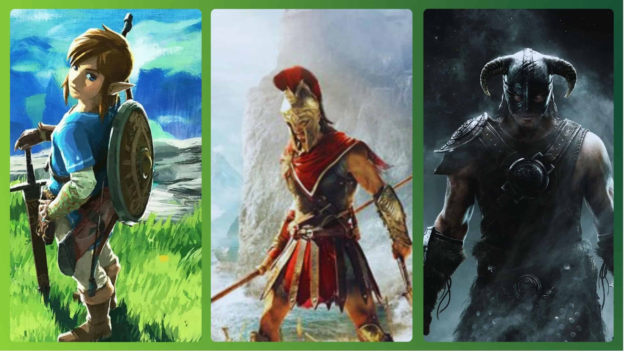 Jogos com mapas imensos e itens para colenciona: Breath of the Wild, Assassin’s Creed Odyssey e Skyrim (divulgação)