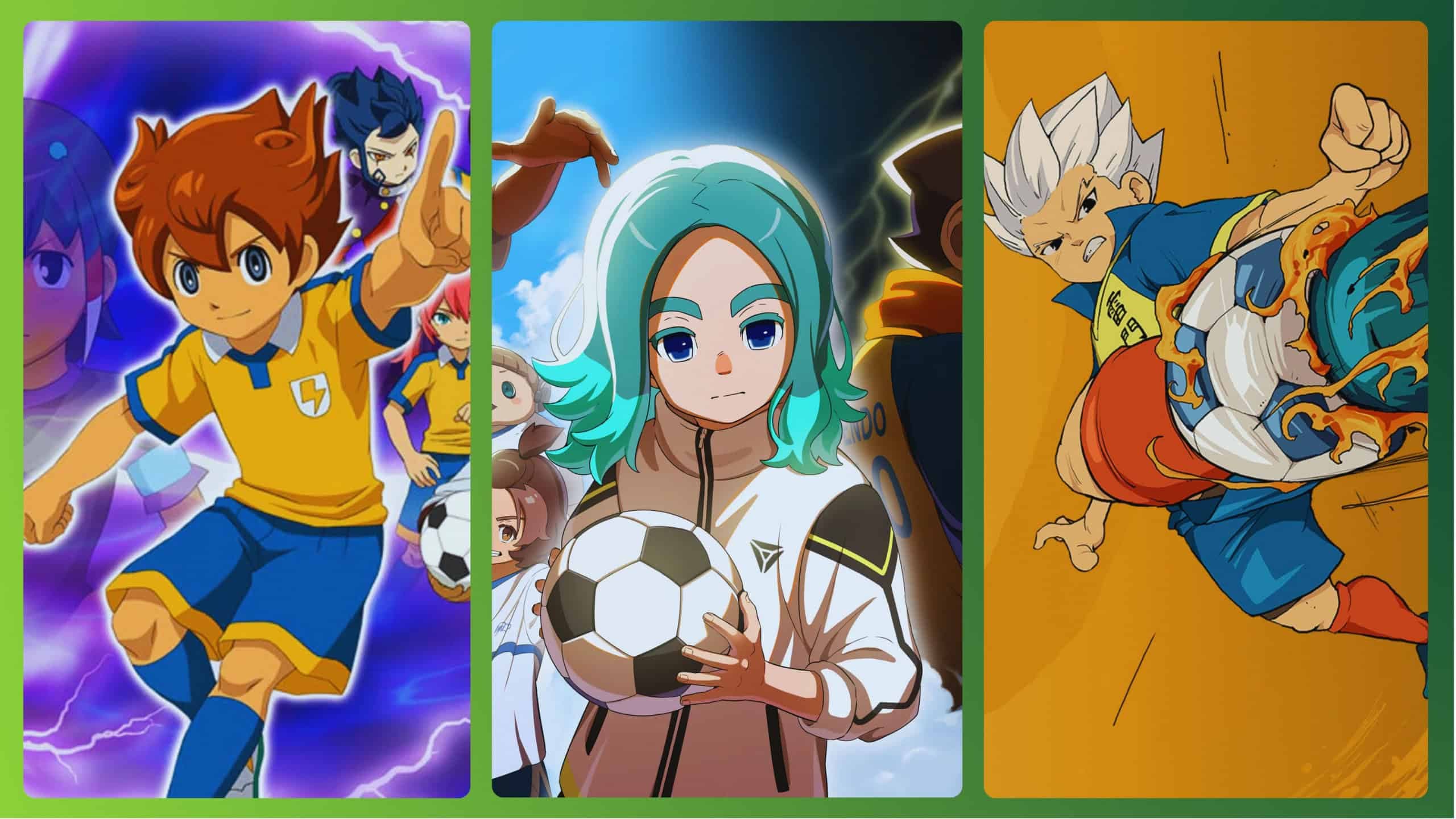 Inazuma eleven Go, Inazuma Eleven Victory Roda e Inazuma Eleven 1 (Level 5/divulgação)