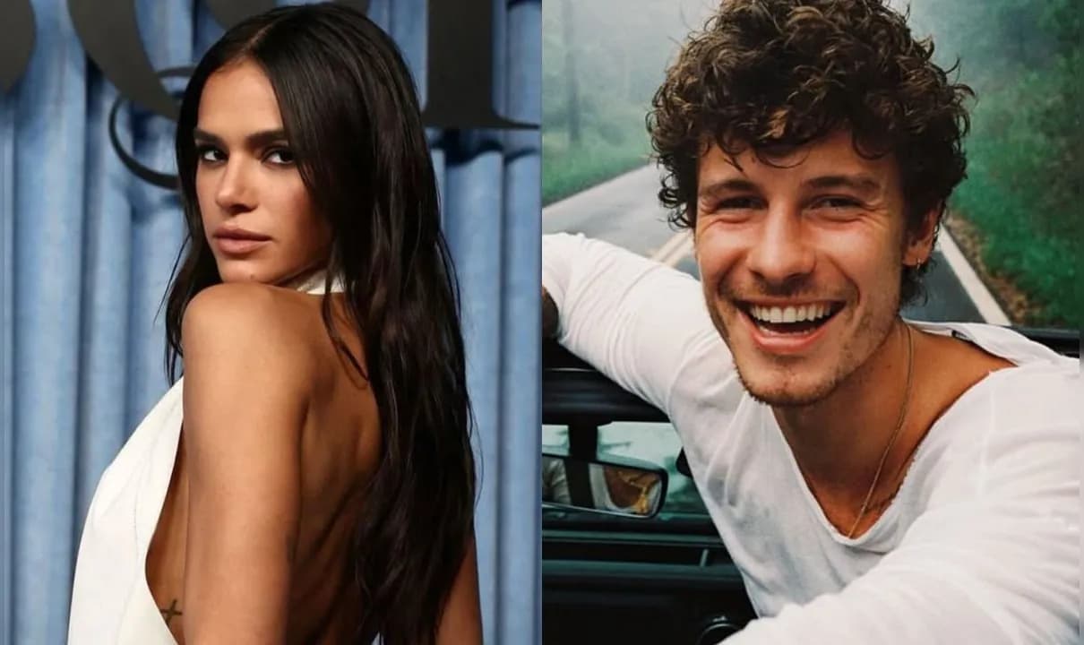 Ainda no Brasil, Shawn Mendes foi flagrado em clima de romance com Bruna Marquezine em show de Dua Lipa.