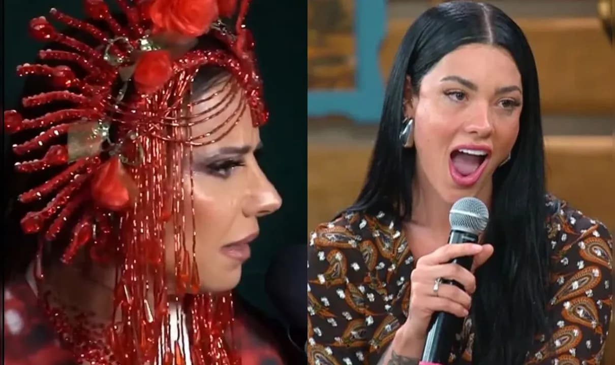 Rainha de Bateria foi questionada acerca de declaração da namorada de Belo sobre 'cura' com papel em 'Três Graças'.