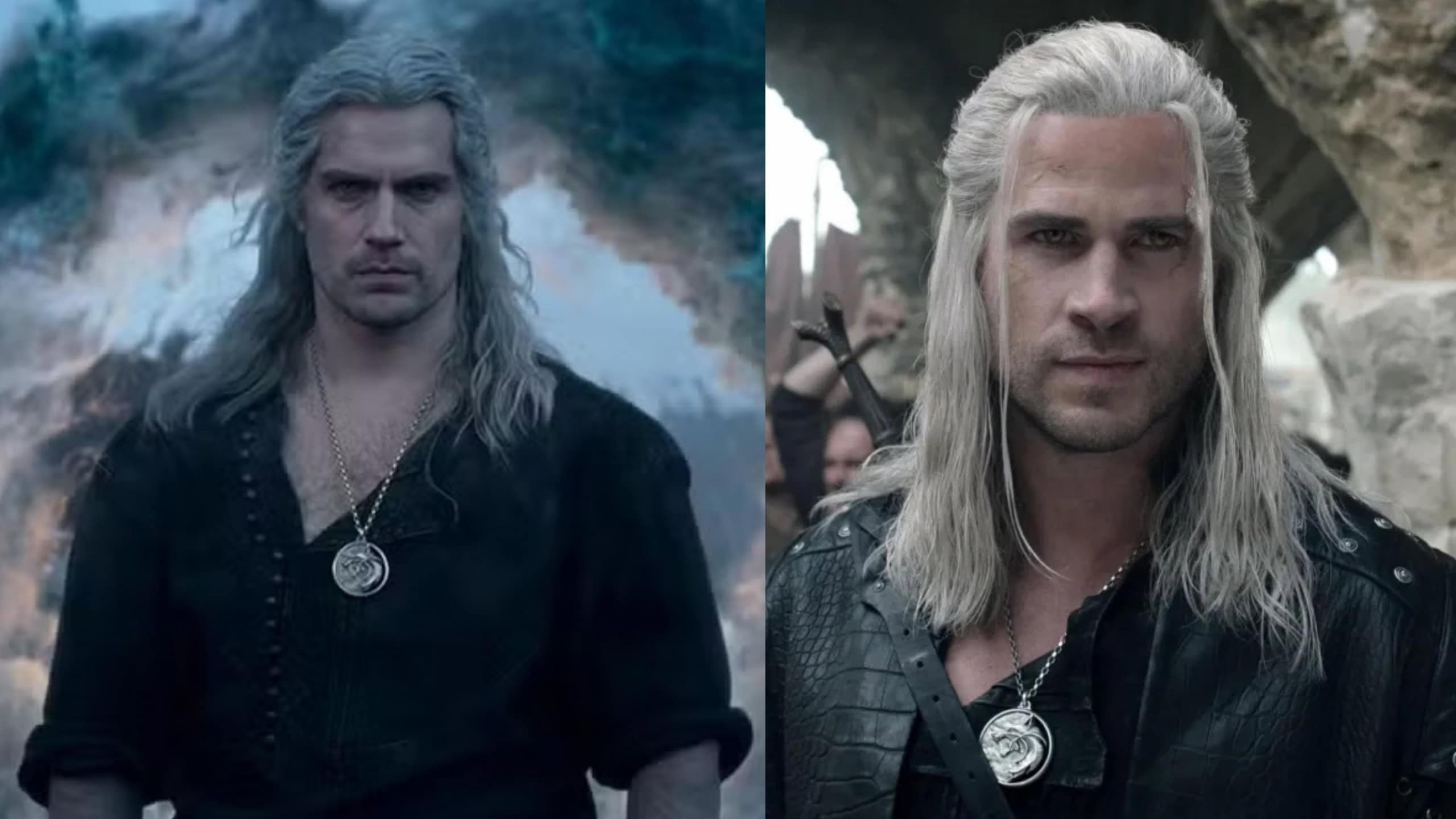 Henry Cavill na foto do lado esquerdo e Liam Hemsworth na fotografia da direita - Imagens: Divulgação/IMDb e Susie Allnutt/Netflix