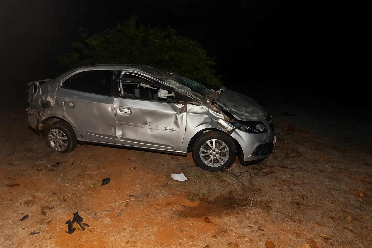Carro capota na BA-210 e fere cinco pessoas em Abaré