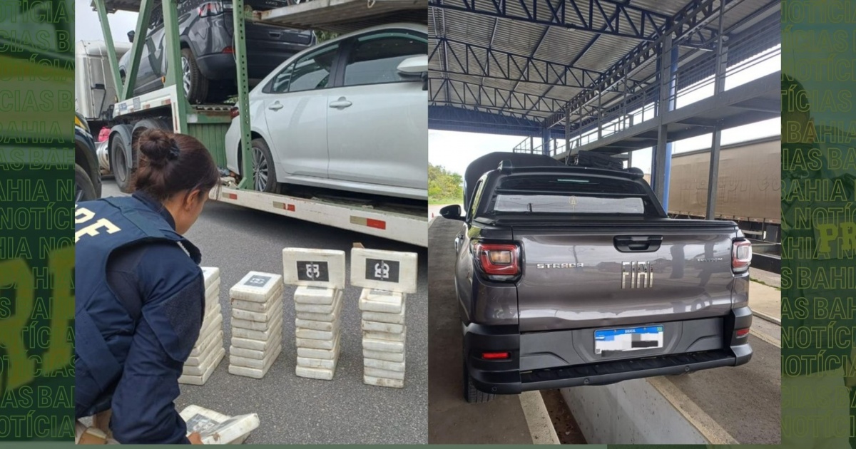 PRF apreende 120 kg de drogas e veículo adulterado na Bahia