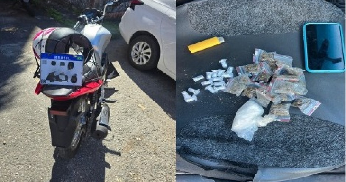 Homem preso com drogas durante roubo em Saboeiro, Bahia