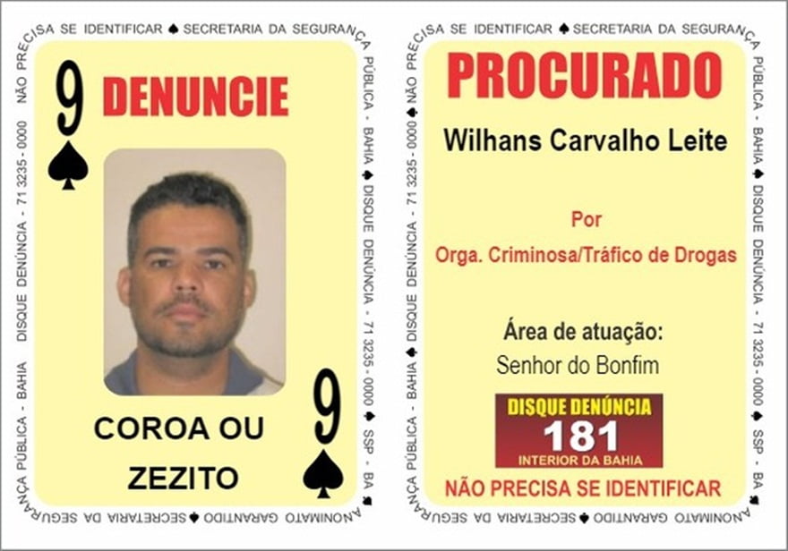 Homem Procurado Por Tráfico E Organização Criminosa Na Bahia É Inserido No 'Baralho Do Crime'
