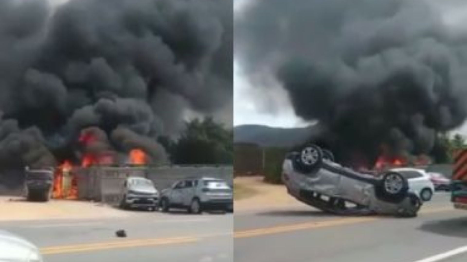 Caminhão-Cegonha Tomba E Pega Fogo Na Br-116, No Sudoeste Da Bahia