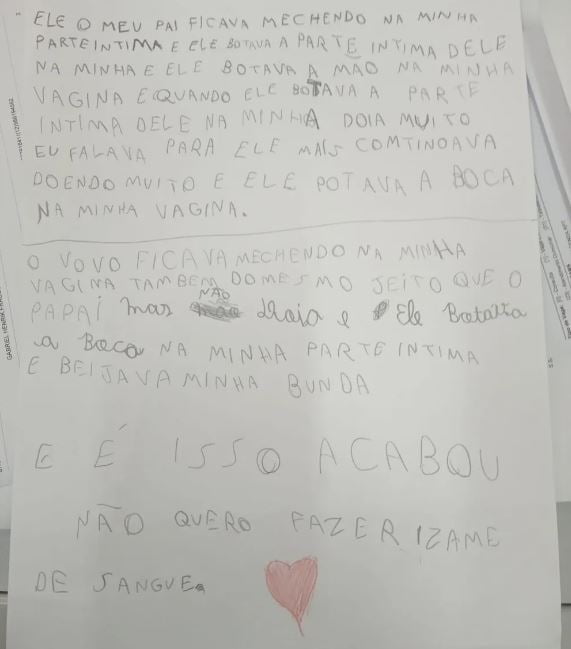 Menina De 9 Anos Escreve Carta Relatando Ter Sido Estuprada Pelo Pai E Avô