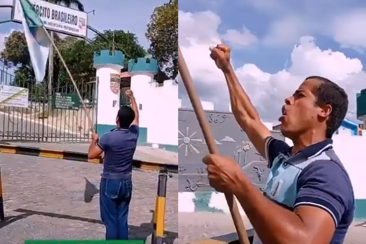 Apoiador De Bolsonaro Em Frente A Quartel