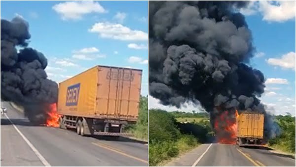 Caminhão Dos Correios Pega Fogo No Norte Da Bahia