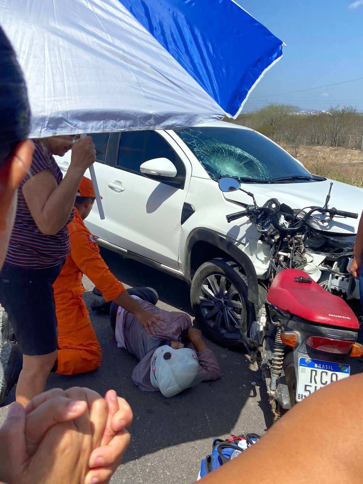 Motociclista Colide Com Carro Na Br-110 Em Delmiro Gouveia; Veja O Vídeo