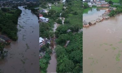 Devido As Fortes Chuvas, Rio Cachoeira Registra Aumento De 7 Metros, Transborda E Provoca Alagamentos No Sul Da Bahia