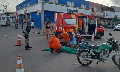 Dois Homens Ficam Feridos Após Acidente De Moto No Centro De Delmiro Gouveia