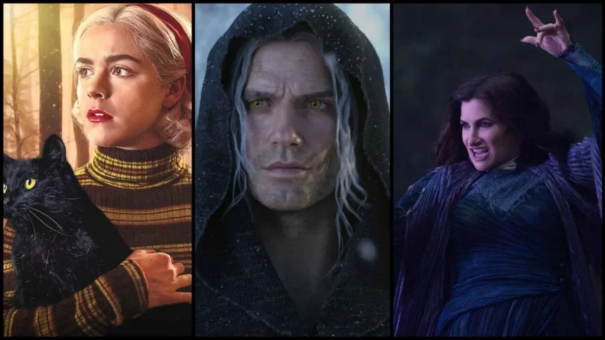 Crédito: Sabrina (Netfflix), The Witcher (Netflix) E Agatha Desde Sempre(Disney+)