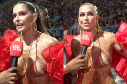 Deborah Secco Dá Entrevista Durante Ensaio Técnico Da Salgueiro Na Sapucaí (Reprodução/Leodias)