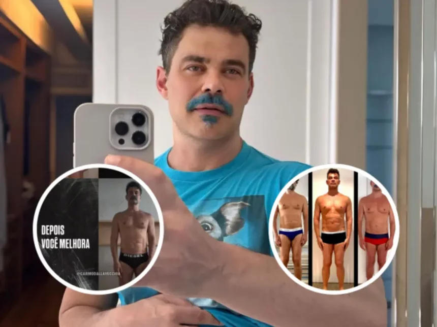 Carmo Dalla Vecchia Mostrando Transformação Corporal Reprodução Instagram/Montagem