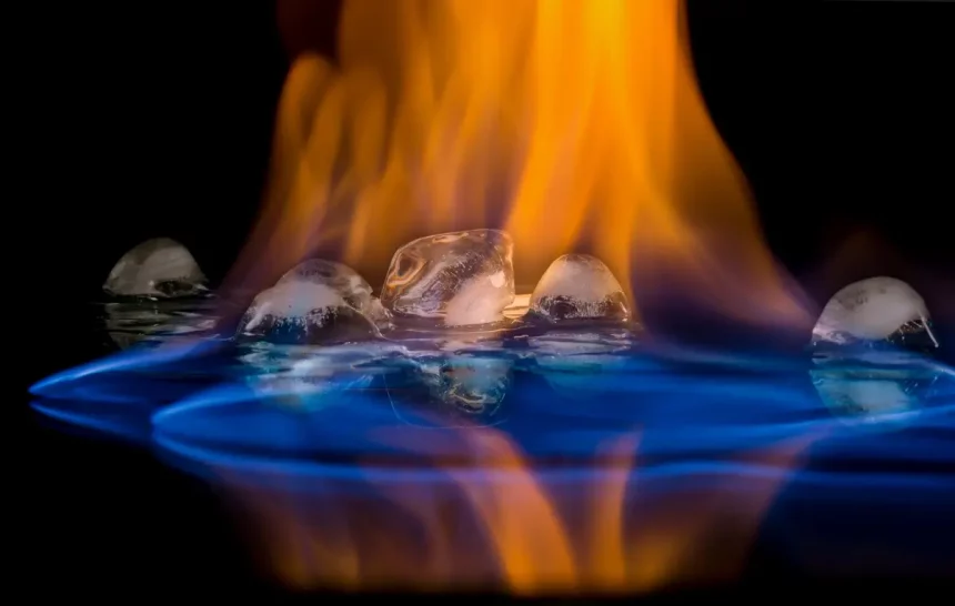 Imagem Meramente Ilustrativa Representando A Descoberta De Um Novo Estado Da Matéria “Meio Gelo, Meio Fogo”. Crédito: Parag M Khatri - Shutterstock