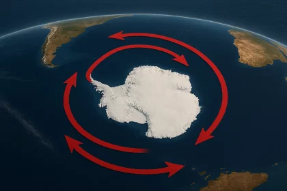 Representação Artística Da Corrente Circumpolar Antártica Elaborada Com Inteligência Artificial. Crédito: Flávia Correia Via Chatgpt