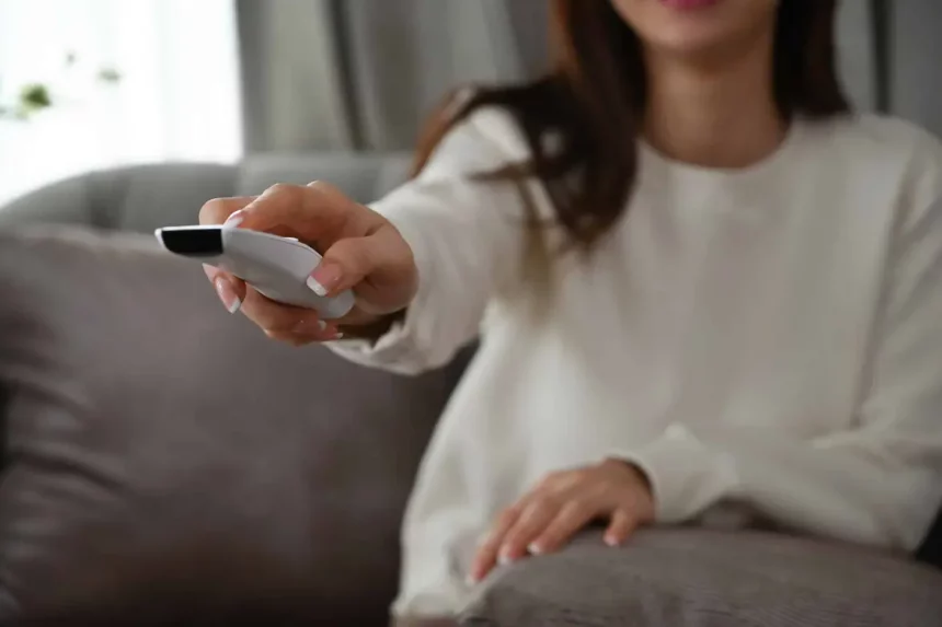 Mulher Assistindo Televisão (Imagem: Pranithan Chorruangsak/Istock)
