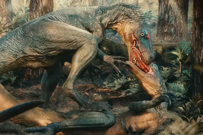 Representação Paleoartística De Dinossauros Herrerassaurídeos Durante Conflito Entre Dois Animais Da Mesma Espécie. Crédito: Caio Fantini