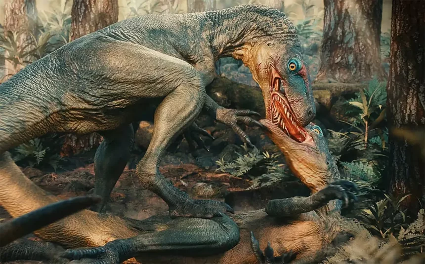 Representação Paleoartística De Dinossauros Herrerassaurídeos Durante Conflito Entre Dois Animais Da Mesma Espécie. Crédito: Caio Fantini