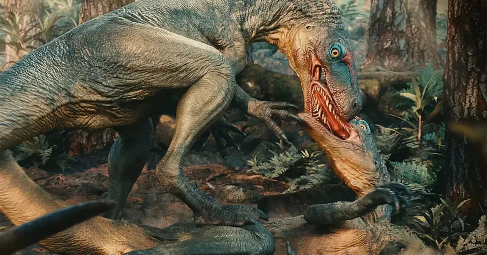 Representação Paleoartística De Dinossauros Herrerassaurídeos Durante Conflito Entre Dois Animais Da Mesma Espécie. Crédito: Caio Fantini