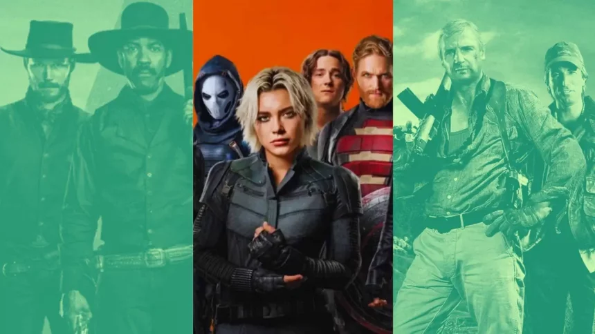 Da Esquerda Para A Direita: The Magnificent Seven, Thunderbolts* E The A-Team (Montagem Por Kelvin Leão Para O Olhar Digital/ Crédito Das Imagens, Respectivamente: Mgm, Disney, Dune Entertainment)
