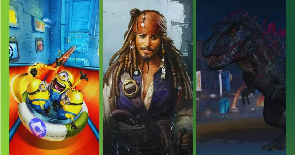 Crédito: Minion Rush (Gameloft Se), Pirates Of The Caribbean (Joycity) E Jurassic World: The Game (Ludia)