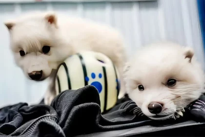 Romulus E Remus, Criados Em Laboratório Pela Colossal Biosciences, Ainda Recém-Nascidos. A Empresa Se Refere A Eles Como A “Ressuscitação” Do Lobo-Terrível. Crédito: Colossal Biosciences