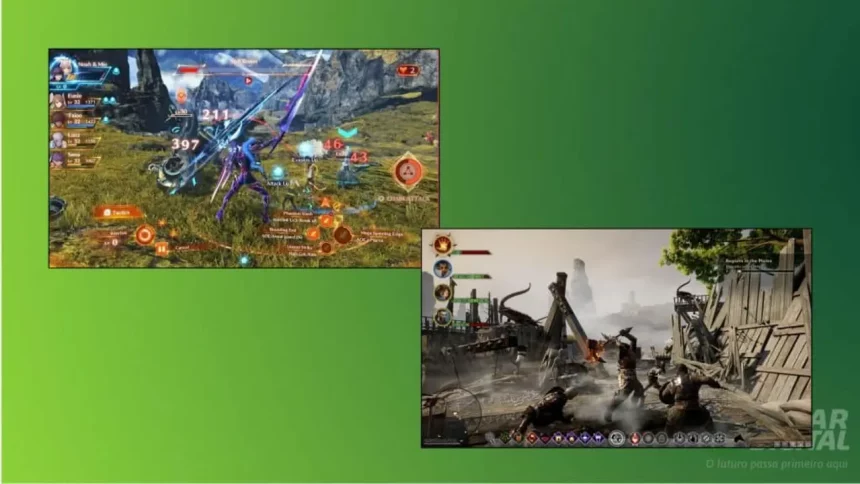 Crédito: Dragon Quest Xi (Squareenix) E Skyrim (Bethesda Game Studios)