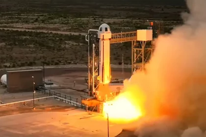 Lançamento Da Missão Ns-33, 13º Voo Suborbital Turístico Da Blue Origin. Crédito: Blue Origin