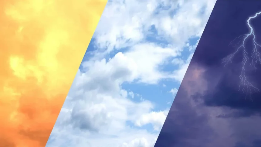 Céu Nublado E Dramático Com Relâmpagos Ao Fundo, Representando Fenômenos Extremos Como Ondas De Calor E Tempestades. / Crédito: Kittyfly (Shutterstock)